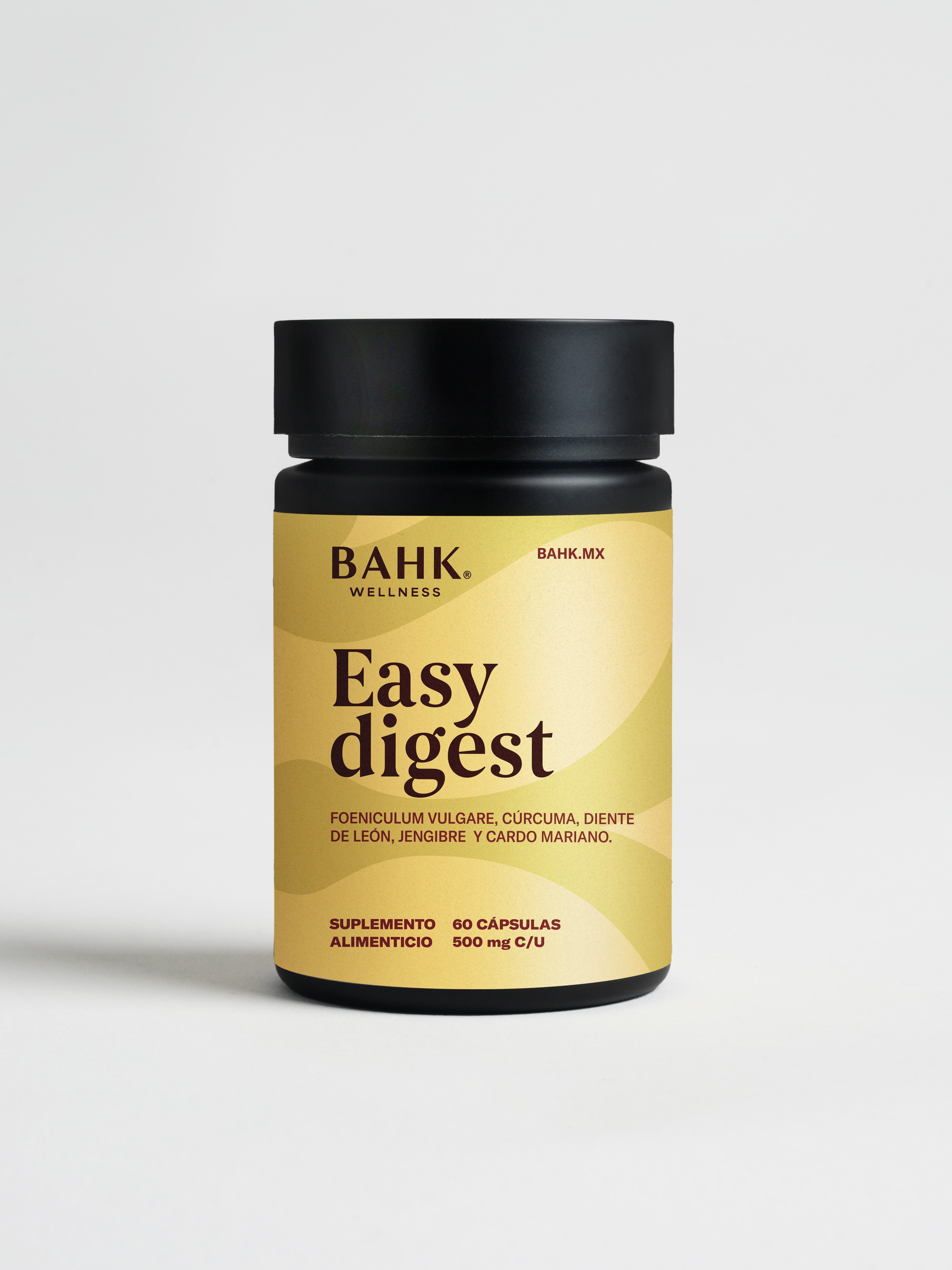 Easy Digest | Foeniculum vulgare, cúrcuma, diente de león, jengibre y cardo mariano (500mg c/u)